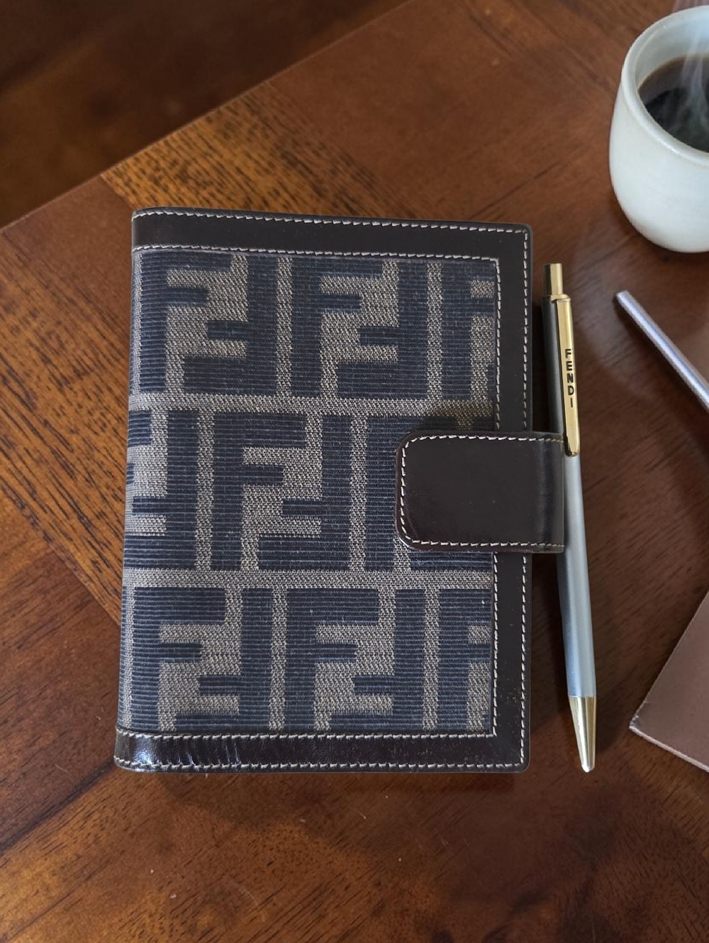 Authentic Fendi Canvas Organizer Wallet & Pen Set (Unisex)